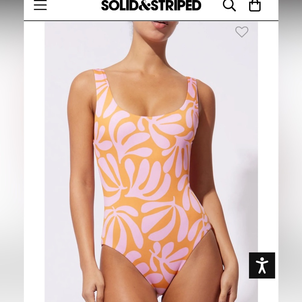 Solid & Striped Anne Marie Reversible One Piece Mixed Leaf Print